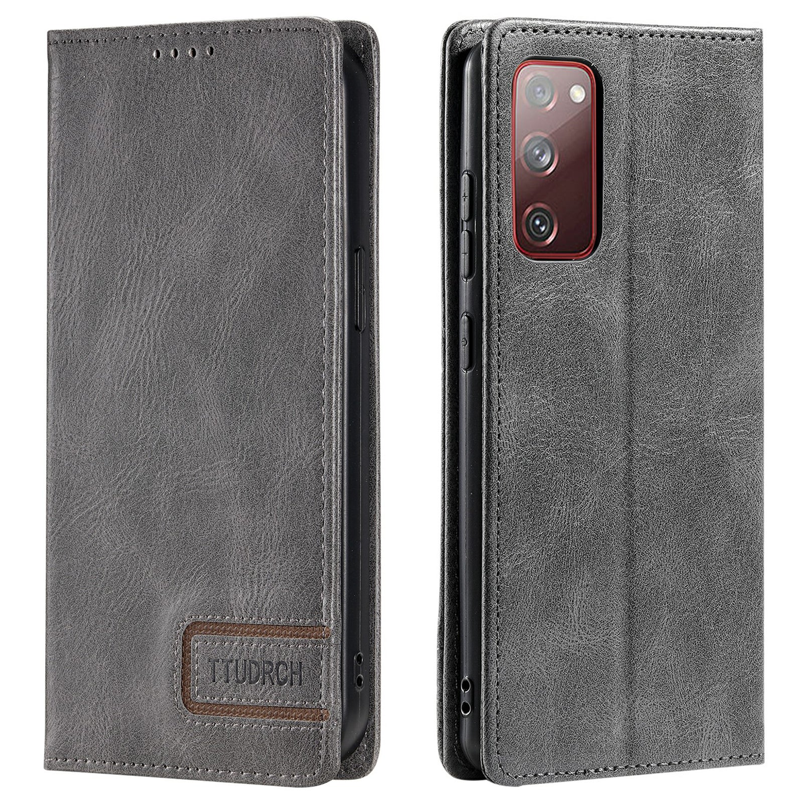 TTUDRCH Style 007 Leather Case for Samsung Galaxy S20 FE / S20 FE 5G / S20 FE 2022 / S20 Lite RFID Blocking Stand Wallet Cover - Grey TTUDRCH Style 007 Leather Case for Samsung Galaxy S20 FE / S20 FE 5G / S20 FE 2022 / S20 Lite RFID Blocking Stand Wallet Cover - Grey